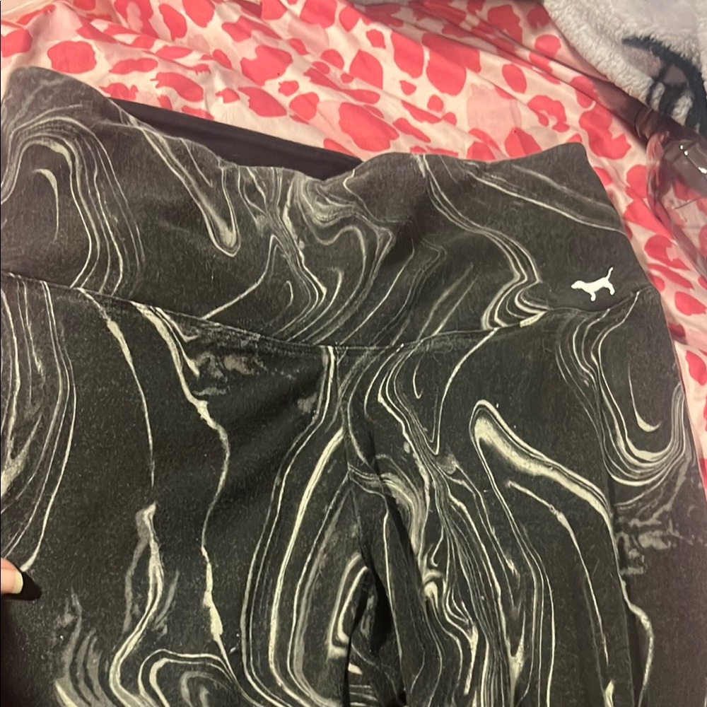 Pink Black Marble Leggings